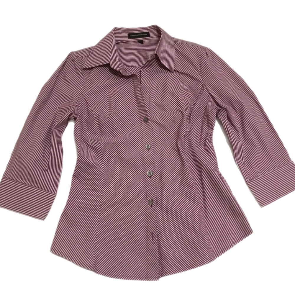 Express Blouse-Maroon-Stripe